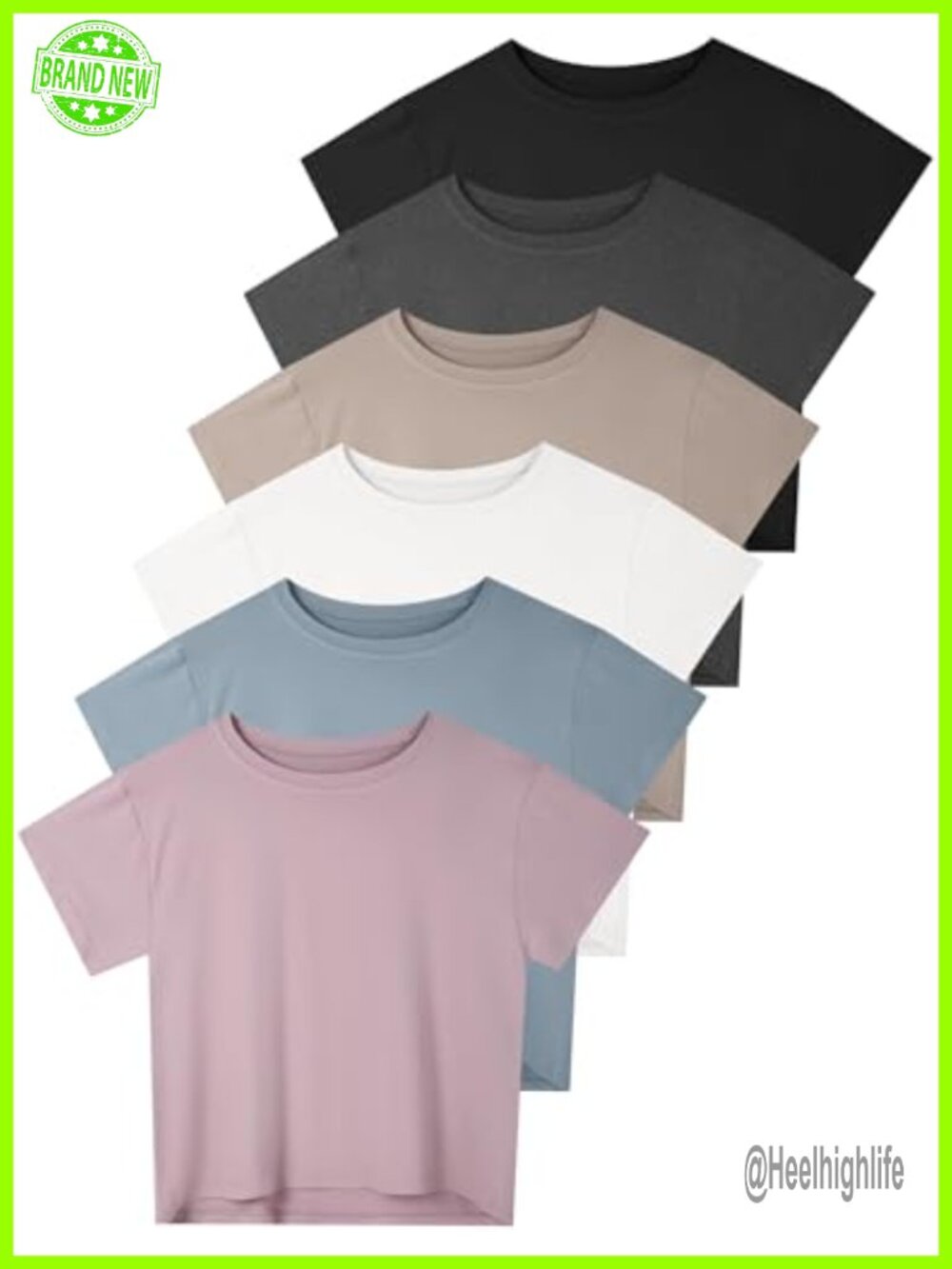Women's Crop Top Short Sleeve Athletic Workout Loose Fit